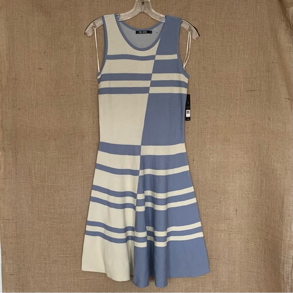 NIC+ZOE Daydreamer Fit & Flare Dress Colorblock Contrast Stripes Sleeveless S - Picture 2 of 7